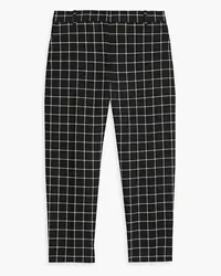 Marni Cropped checked wool-jacquard tapered pants - Black Black