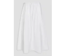 Flared cotton-poplin midi skirt - White