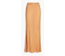 Crinkled bamboo and silk-blend maxi skirt - Neutral