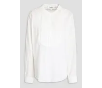 Pintucked cotton blouse - White