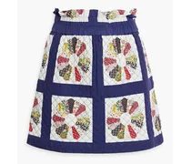 Pippin quilted floral-print cotton mini skirt - Blue