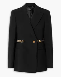 Versace Chain-embellished woven blazer - Black Black