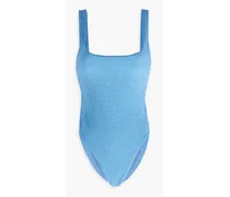 Stretch-jacquard swimsuit - Blue