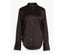 Standard washed silk-blend shirt - Brown