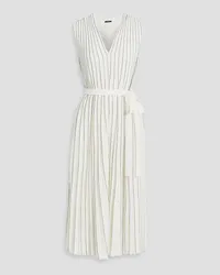 Joseph Holford pleated striped crepe midi dress - White White