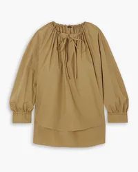 Joseph Berriman gathered cotton-poplin blouse - Brown Brown