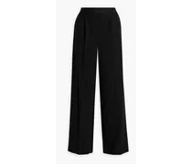 Grain de poudre wool-blend wide-leg pants - Black