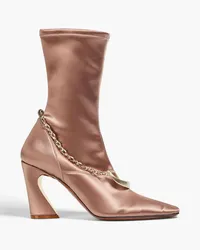 Zimmermann Chain-embellished satin sock boots - Pink Pink