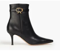 Embellished leather ankle boots - Black