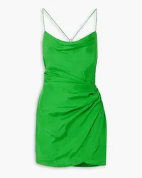 GAUGE81 Shiroi open-back wrap-effect silk mini dress - Green Green