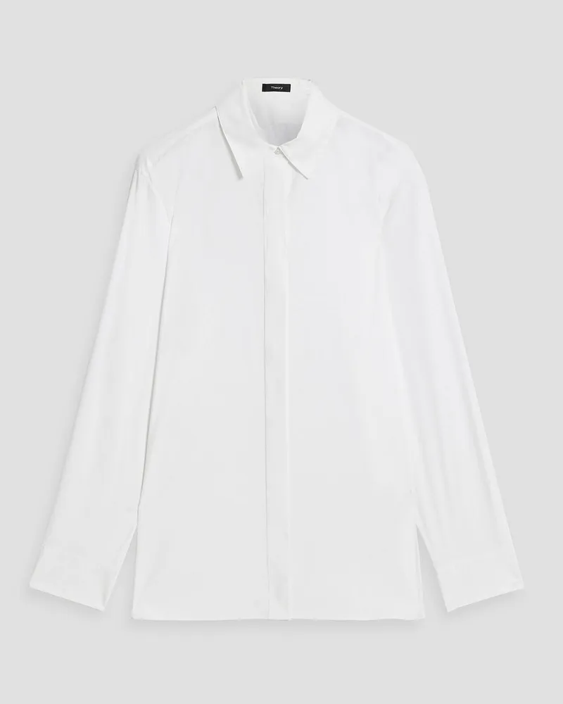 Theory Stretch cotton-blend poplin shirt - White White