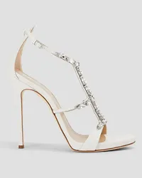 Giuseppe Zanotti Alien 115 crystal-embellished leather sandals - White White