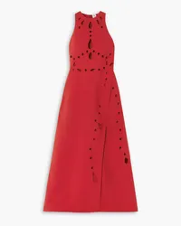 Rosie Assoulin Wrap-effect broderie anglaise cotton maxi dress - Red Red