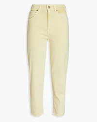 7 for all mankind Malia cropped high-rise straight-leg jeans - Yellow Yellow