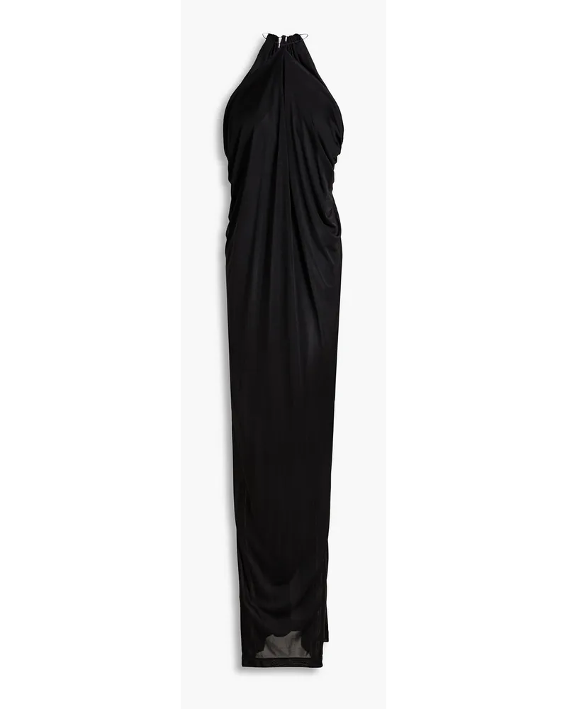 Draped jersey halterneck maxi dress - Black