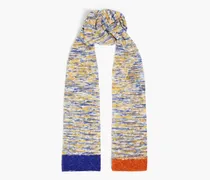Crochet-knit cotton scarf - Yellow - OneSize