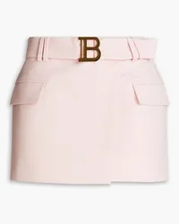 Balmain Wrap-effect wool-crepe mini skirt - Pink Pink