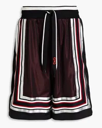 Dolce & Gabbana Metallic striped mesh-paneled jersey shorts - Black Black