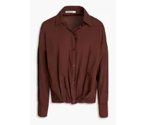 Twisted cotton shirt - Brown