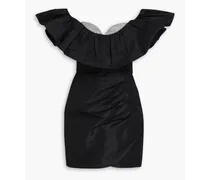 Homecoming off-the-shoulder embellished taffeta mini dress - Black