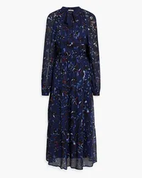 Iris & Ink Emily pussy-bow printed chiffon maxi dress - Blue Blue