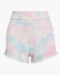 LoveShackFancy Karrisa tie-dyed cotton-blend shorts - Pink Pink