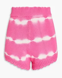 LoveShackFancy Tie-dyed cotton-blend shorts - Pink Pink