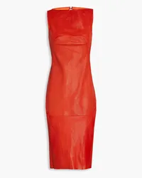 Rick Owens Open-back stretch-leather dress - Orange Orange