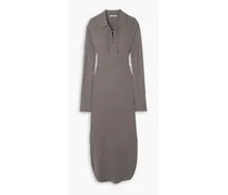 Ribbed stretch-Lyocell and cotton-blend jersey maxi dress - Neutral