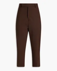 Rick Owens Cropped wool-blend tapered pants - Brown Brown