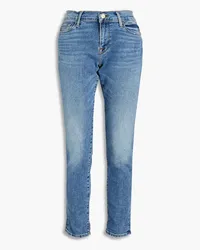 Frame Denim Le Garcon cropped faded boyfriend jeans - Blue Blue