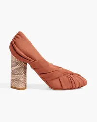 Roberto Cavalli Ruched stretch-knit pumps - Brown Brown