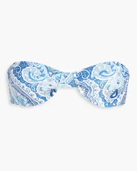 Melissa Odabash Barbados paisley-print underwired bandeau bikini top - Blue Blue