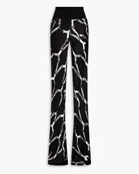 Rick Owens Printed satin flared pants - Black Black