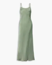 Anine Bing Chloe silk-satin maxi slip dress - Green Green