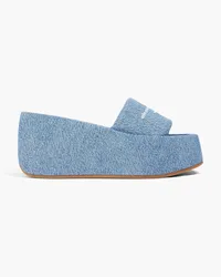 Alexander Wang Taji denim platform slides - Blue Blue