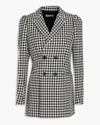 RED Valentino Double-breasted gingham tweed blazer - Black Black