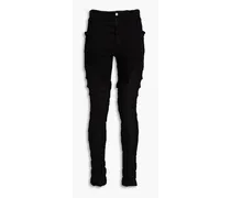 Cutout high-rise skinny jeans - Black