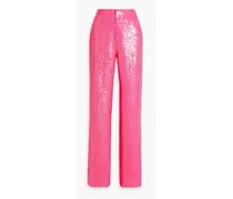 Alice Olivia - Dylan sequined chiffon wide-leg pants - Pink