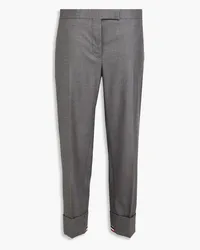 Thom Browne Cropped wool-twill straight-leg pants - Gray Gray