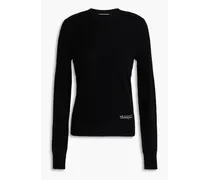 Embroidered cashmere sweater - Black