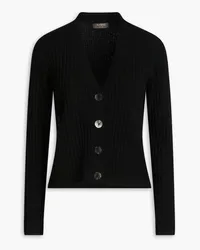 N.Peal Ribbed cashmere cardigan - Black Black