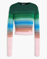 Missoni Embroidered space-dyed cotton-blend sweater - Multicolor Multicolor