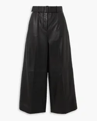 Joseph Taja belted cropped leather wide-leg pants - Black Black