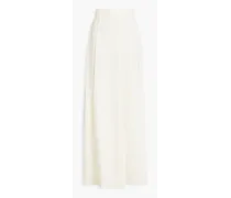 Pintucked woven maxi skirt - White