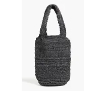 Metallic knitted bucket bag - Black