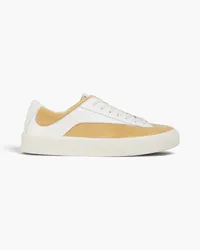 by FAR Rodina perforated leather and suede sneakers - Yellow Yellow