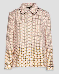 Maje Printed satin-twill shirt - White White