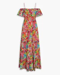 Alice + Olivia Alice Olivia - Kia cold-shoulder printed broderie anglaise cotton maxi dress - Orange Orange