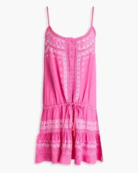 Melissa Odabash Karen embroidered voile mini dress - Pink Pink